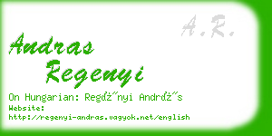 andras regenyi business card